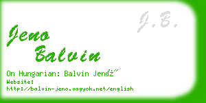 jeno balvin business card